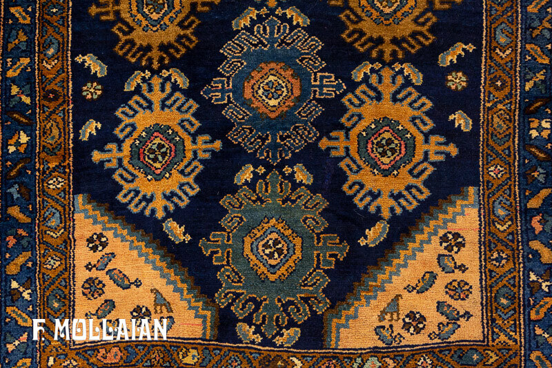 فرش کناره دستباف آنتیک ایرانی لیلیان کد:۵۰۰۶۴۲۵۳